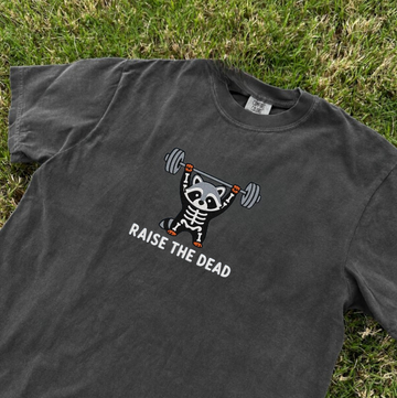 RAISE THE DEAD RACCOON SKELETON EMBROIDERED TEE BN-00069