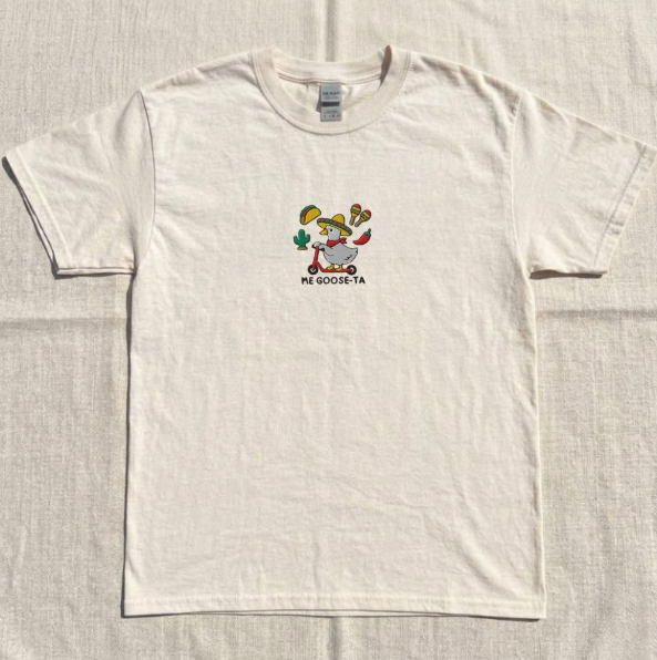 EMBROIDERED ME GOOSE-TA SHIRT, MEXICAN TACOS EMBROIDERED TEE TR-0067