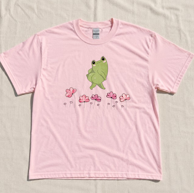 FUNNY FROG BUTT TEE, CUTE FROG TEE, KAWAII FROG, FUNNY ANIMAL TEE BN-00268