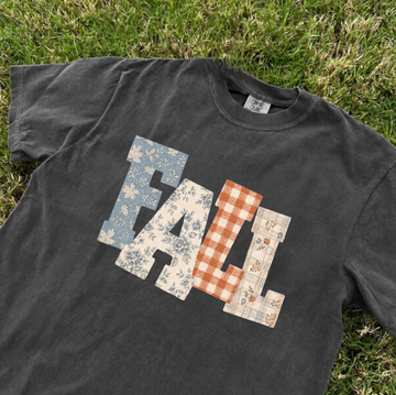 FLANNEL FALL LETTERS WORD QOUTE FALL TEE, COZY FALL TEE BN-00092