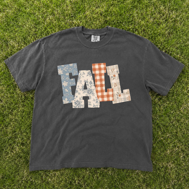 FLANNEL FALL LETTERS WORD QOUTE FALL TEE, COZY FALL TEE BN-00092