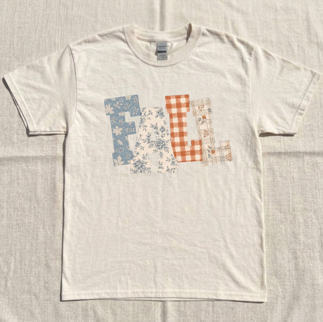 FLANNEL FALL LETTERS WORD QOUTE FALL TEE, COZY FALL TEE BN-00092