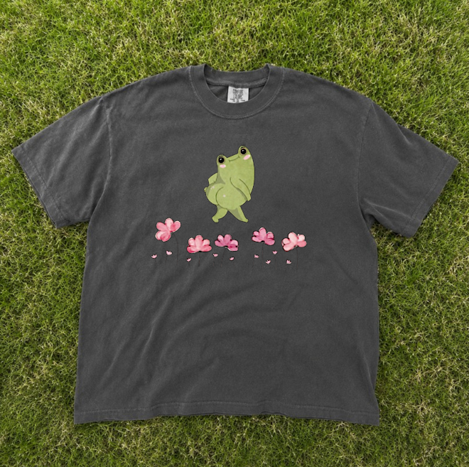 FUNNY FROG BUTT TEE, CUTE FROG TEE, KAWAII FROG, FUNNY ANIMAL TEE BN-00268