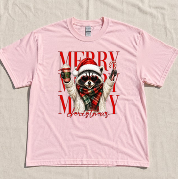 RACCON CHRISTMAS TEE, FUNNY CHRISTMAS RACCOON TEE BN-00239