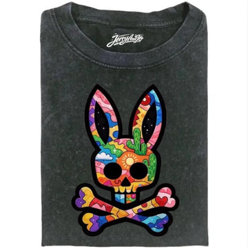 PSYCHEDELIC BUNNY SKULL SHIRT XIU-0110