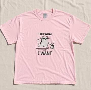 EMBROIDERED FUNNY CAT TEE XIU-0046