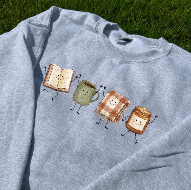 CUTE BOOK LOVER TEE, COFFEE MUG CANDLE BLANKET BOOK TEE/ SWEATSHIRT/ HOODIE BN-00133