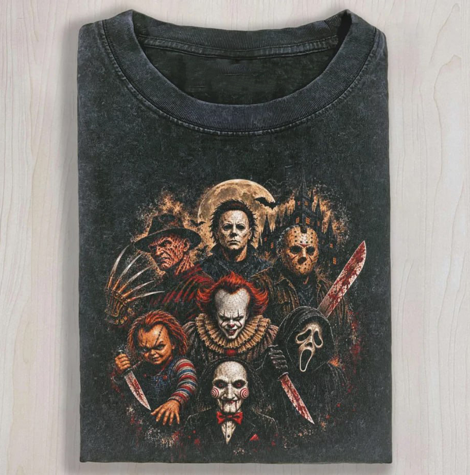 CLASSIC HORROR HALLOWEEN CHARACTERS T-SHIRT TR-00304