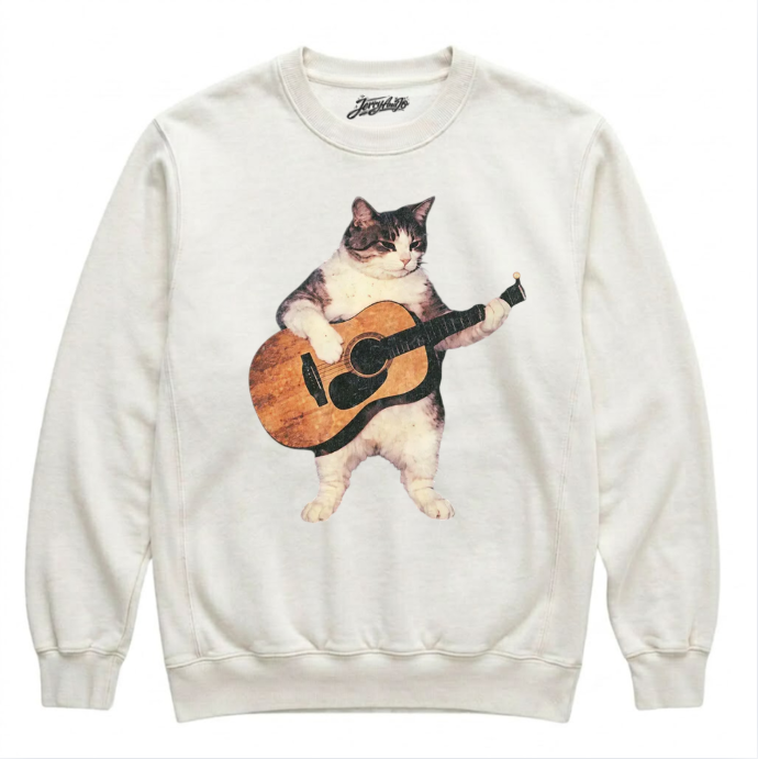CAT PLAYING GUITAR SHIRT NN-0001