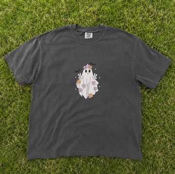 EMBROIDERED CUTE GHOST HALLOWEEN TEE XIU-0050