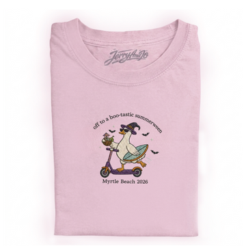 OFF TO BOO-TASTIC SUMMERWEEN GOOSE EMBROIDERED TEE TR-0009
