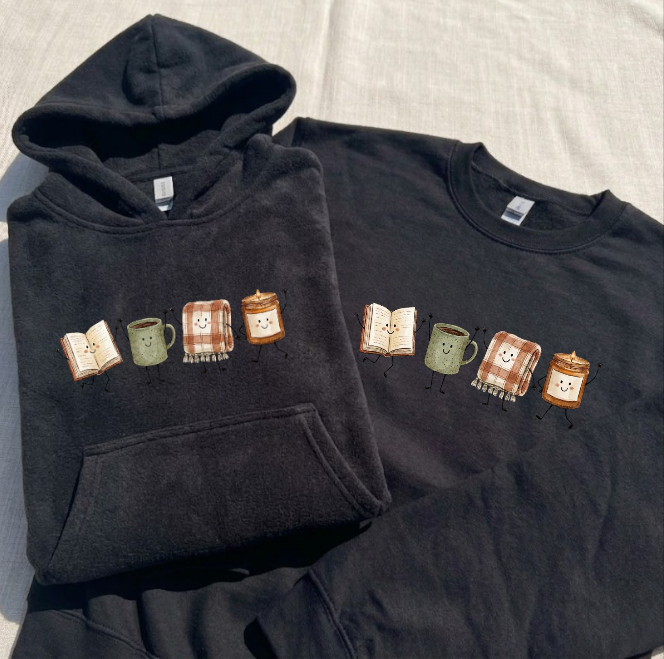 CUTE BOOK LOVER TEE, COFFEE MUG CANDLE BLANKET BOOK TEE/ SWEATSHIRT/ HOODIE BN-00133