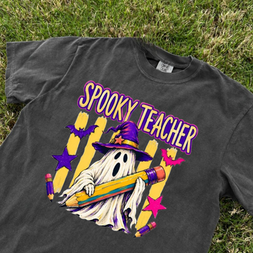 SPOOKY TEACHER TEE, HALLOWEEN GHOST WITCH AND PENCIL TEE BN-00160
