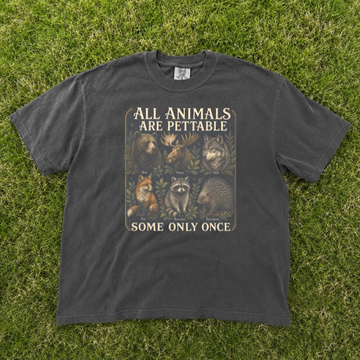 ALL ANIMALS ARE PETTABLE SOME ONLY ONCE GRAPHIC TEE, FUNNY WILDLIFE TEE, ANIMAL LOVER TEE, FOREST ANIMALS LOVER GIFT TEE BN-00281