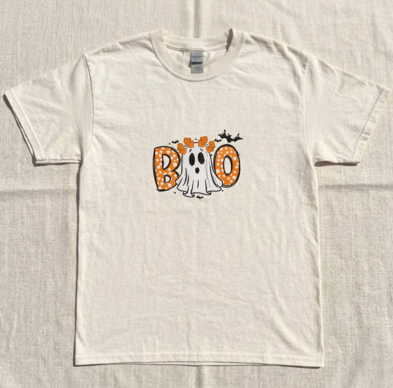 EMBROIDERED GIRL GHOST HALLOWEEN TEE XIU-0054