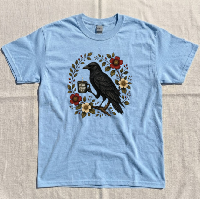 FUNNY CROW COFFE TEE BN-00250