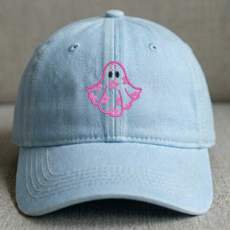 EMBROIDERED GHOST APPLIQUE HAT XIU-0016