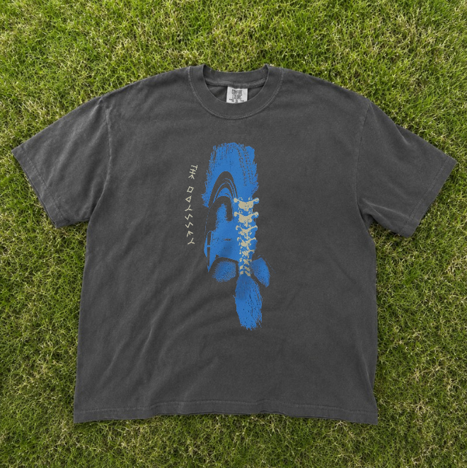 THE ODYSSEY TEE, GREEK POSTER TEXT LOGO HOMER GRAPHIC TEE BN-00199
