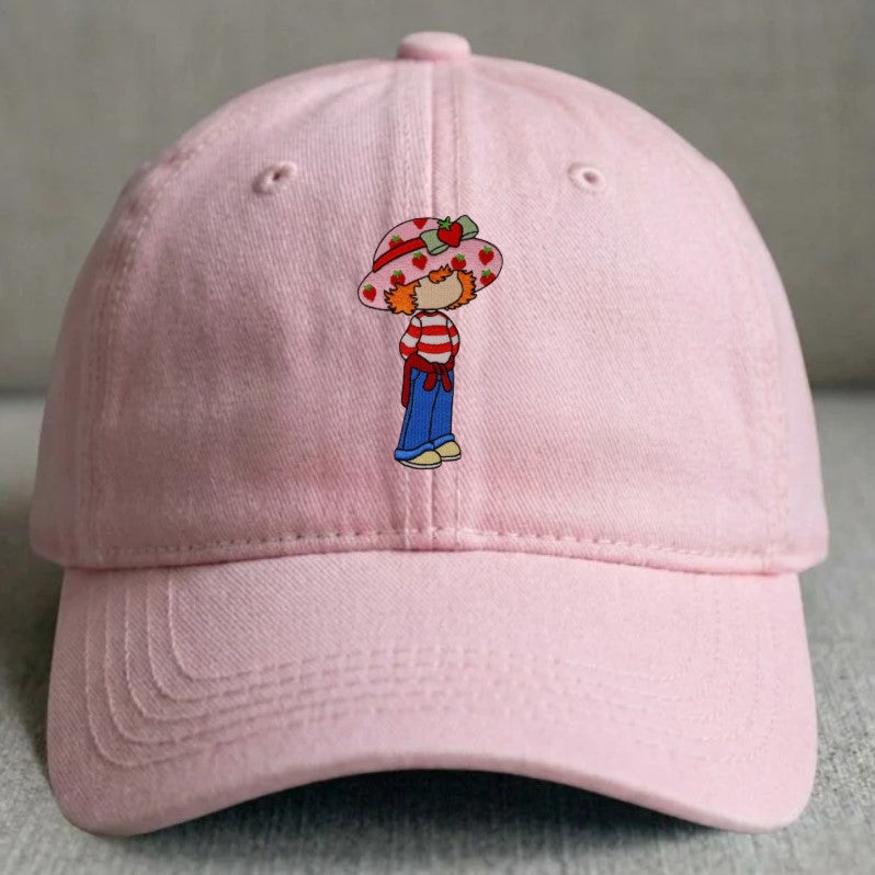 EMBROIDERED STRAWBERRY CHARACTER HAT XIU-0017