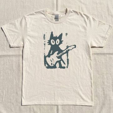 ROCK STAR CAT TEE,  ROCK AND ROLL CAT TEE, ELECTRIC GUITAR KITTY TEE BN-00241