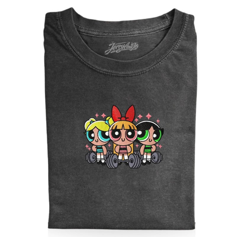 EMBROIDERED POWERPUFF GIRLS WORKOUT TEE XIU-0067
