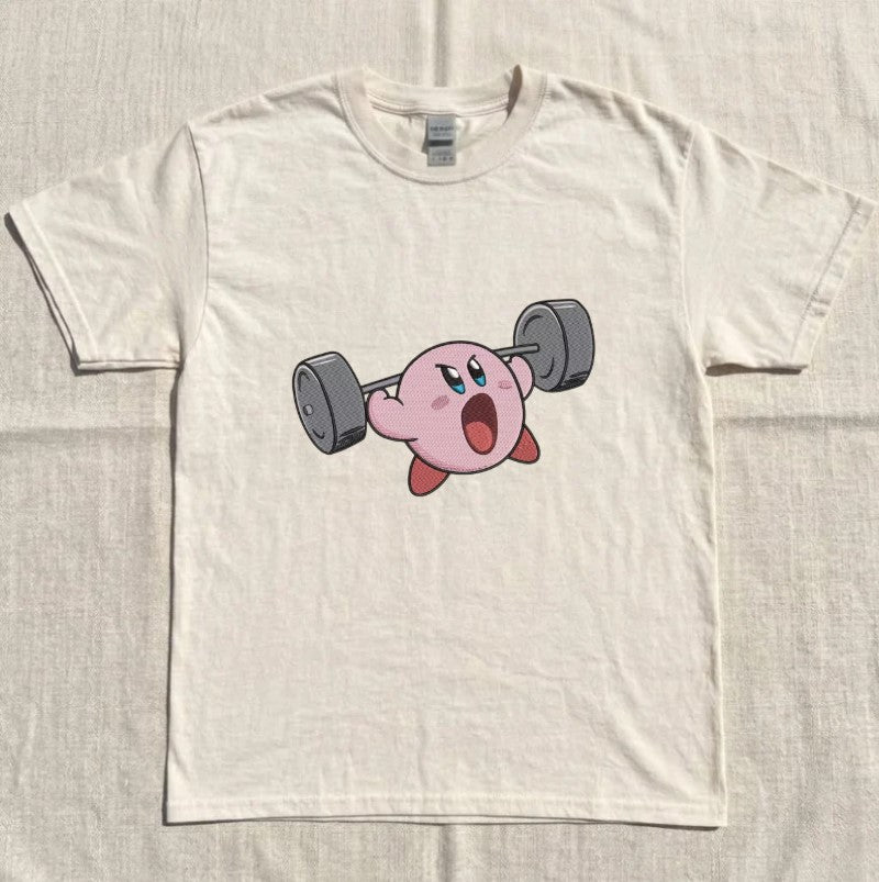 EMBROIDERED CUTE GYM KIRBY TEE XIU-0068