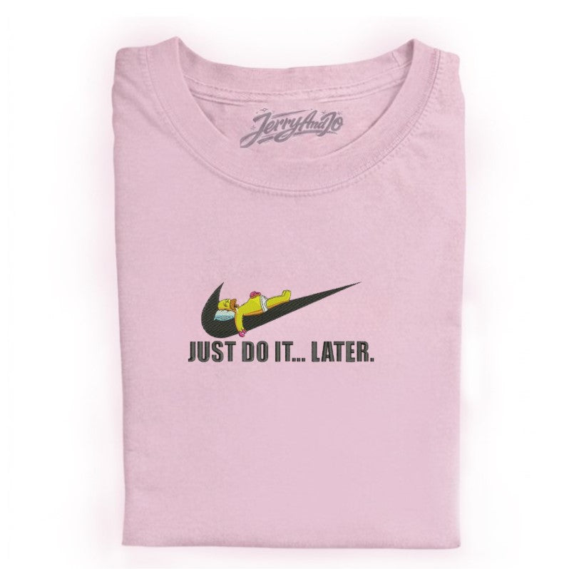 EMBROIDERED SWOOSH HOMER JUST DO IT LATER TEE XIU-0069