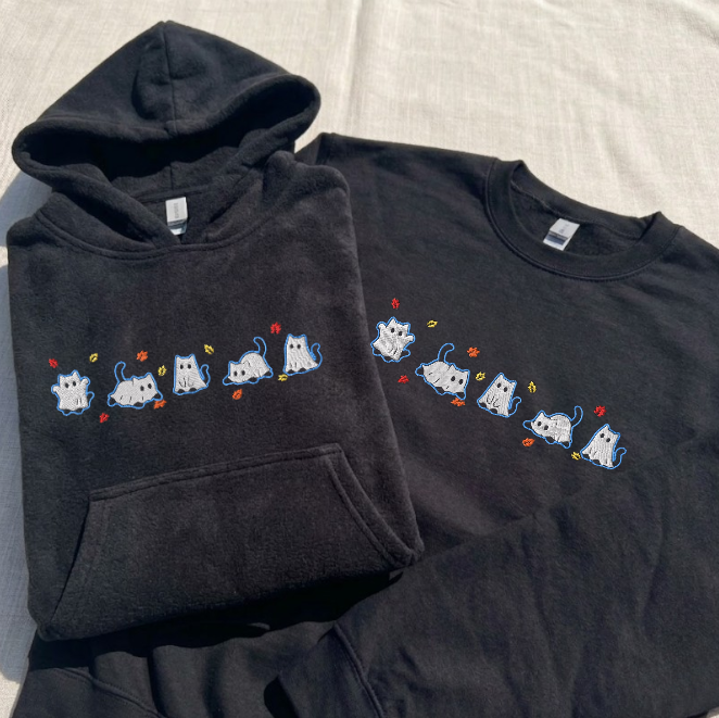 GHOST CTAS FALL LEAVES EMBROIDERED TEE/ SWEATSHIRT/ HOODI BN-00077
