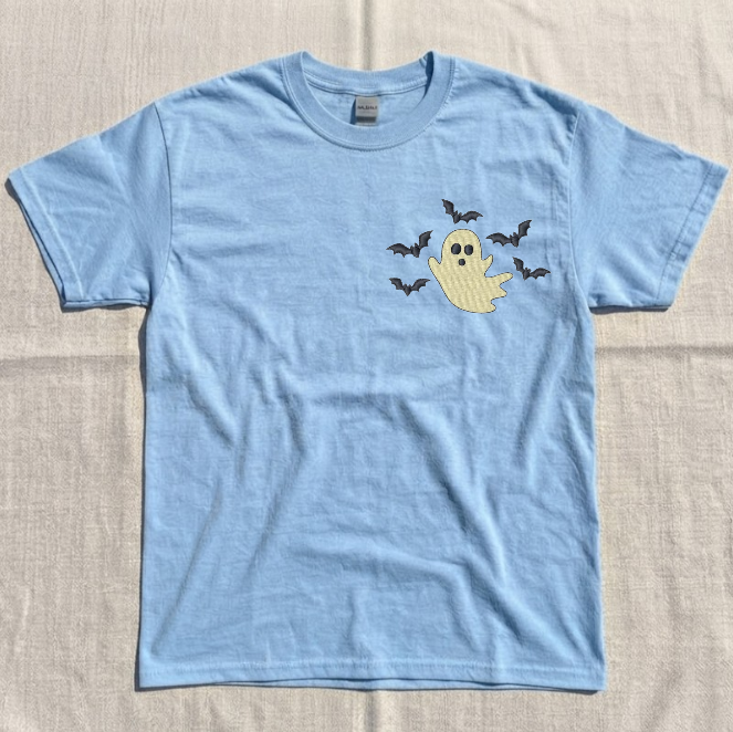 GHOST & BATS EMBROIDERED TEE BN-00038