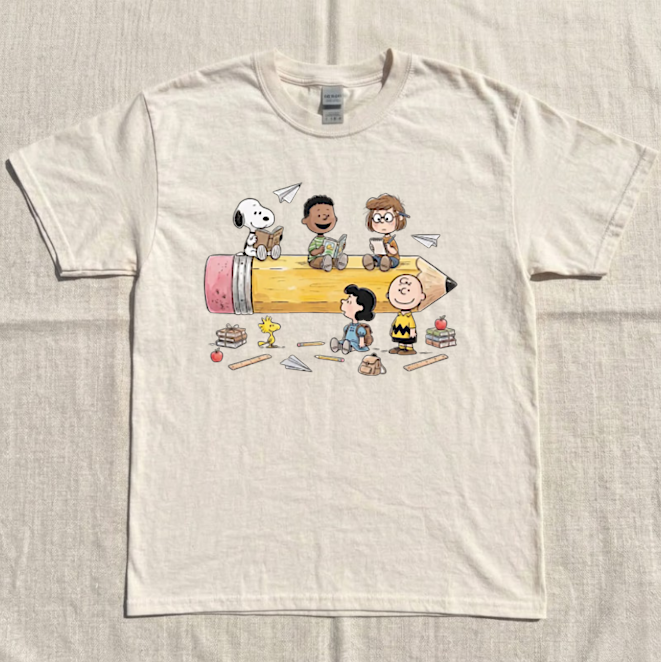 BACK TO SCHOOL CARTOON TEE, CUTE SCHOOL FRIENDS, FIRDT DAY OF SCHOOL TEE BN-00270