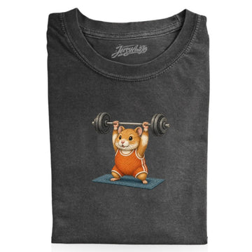 EMBROIDERED GYM HAMSTER MACHINE TEE XIU-0071