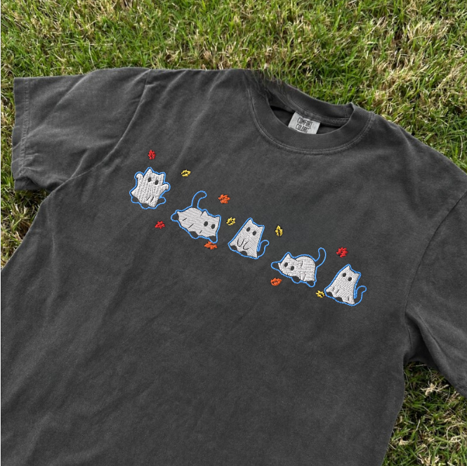 GHOST CTAS FALL LEAVES EMBROIDERED TEE/ SWEATSHIRT/ HOODI BN-00077