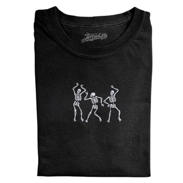 SKELETON DANCING EMBROIDERED TEE TR-0012