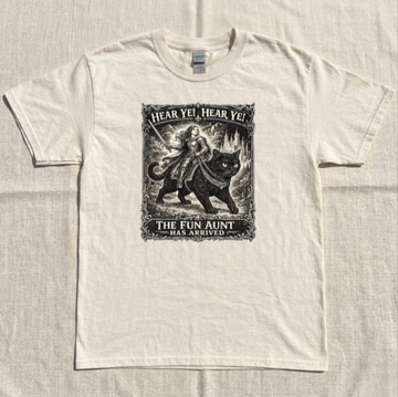 FUN AUNT KNIGHT RIDING BLACK CAT TEE, FUNNY AUNTIE CAT MEME BN-00227