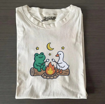 FORG AND GOOSE CAMPFIRE EMBROIDERED TEE XIU-0007