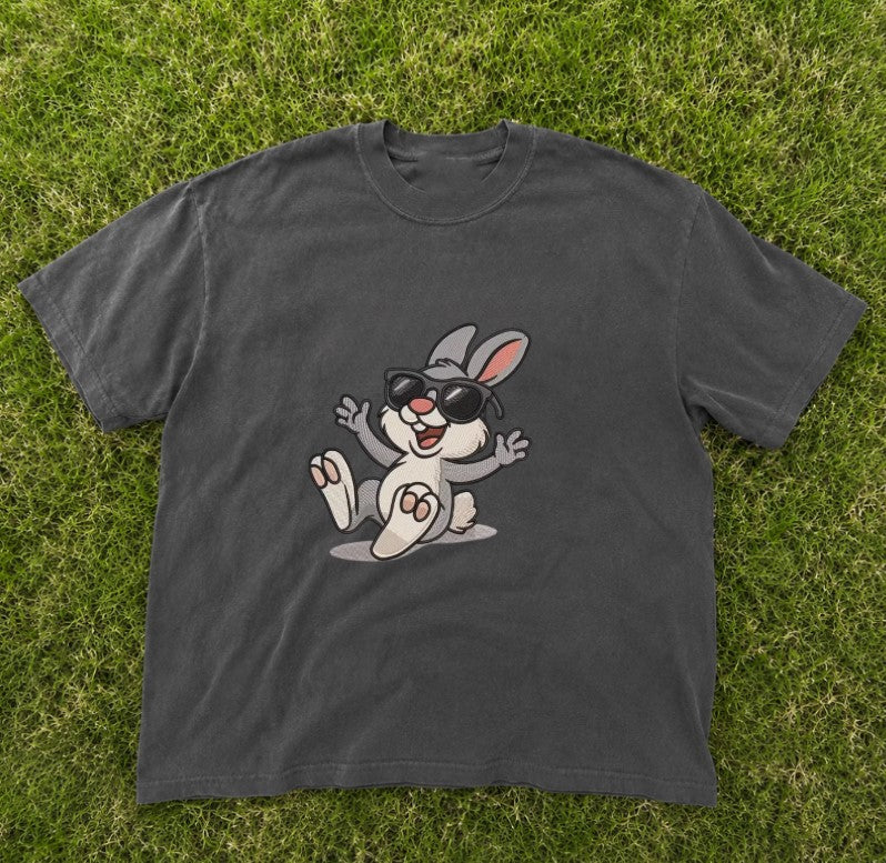 EMBROIDERED FUNNY RABBIT TEE XIU-0080