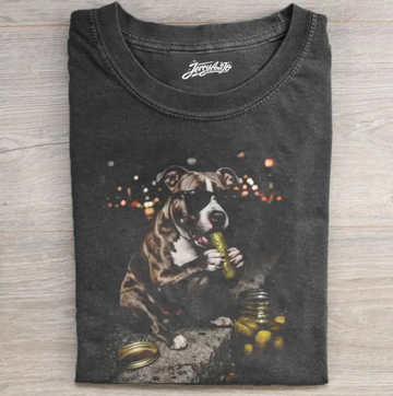 COOL PITBULL EATING PICKLE SHIRT TR-00101