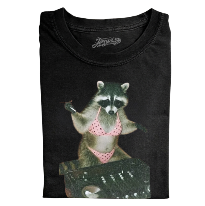 RACCOON PLAYING DJ SHIRT NN-0003