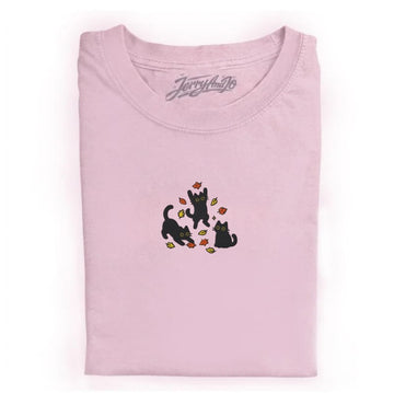 EMBROIDERED AUTUMN CAT TEE XIU-0010