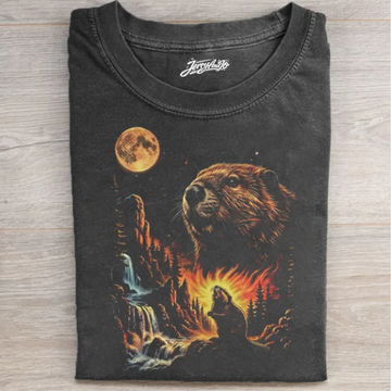 BEAVER VINTAGE MOON 90S WASHED GRAPHIC SHIRT TR-00102