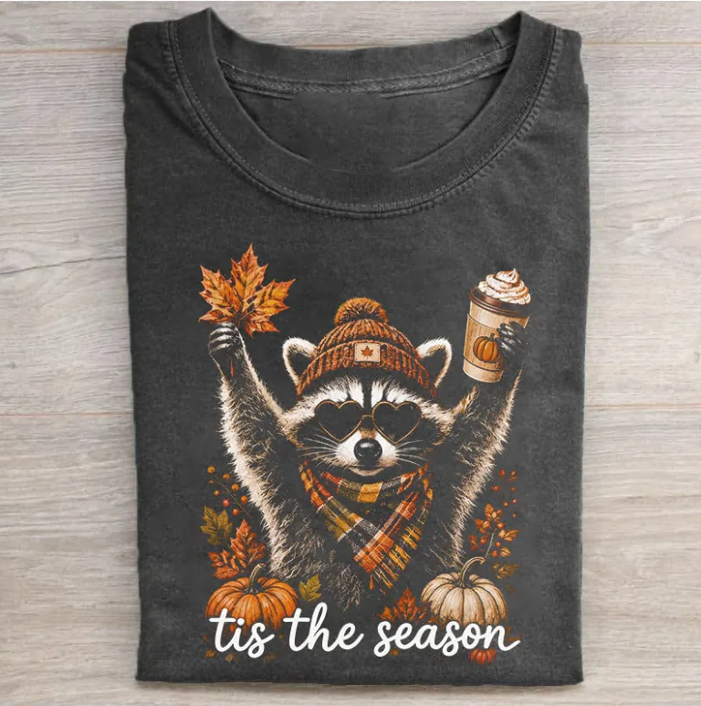 TIS THE SEASON CUTE RACCOON SHIRT TR-00136