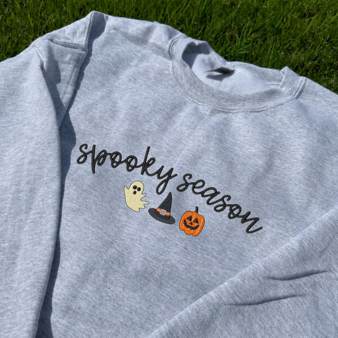 SPOOKY SEASON EMBROIDERED TEE BN-00039