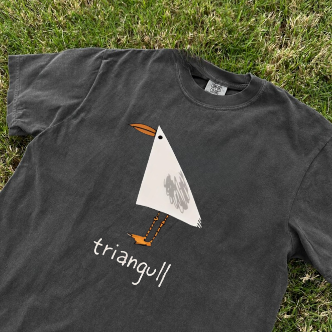TRIANGULL TRIANGLE SEAGULL BIRD PUN, FUNNY GEOMETRIC SEA GULL TEE CUTE ANIMAL TEE BN-00228