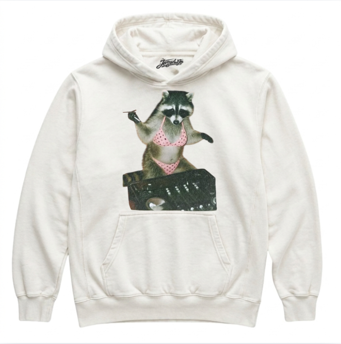 RACCOON PLAYING DJ SHIRT NN-0003