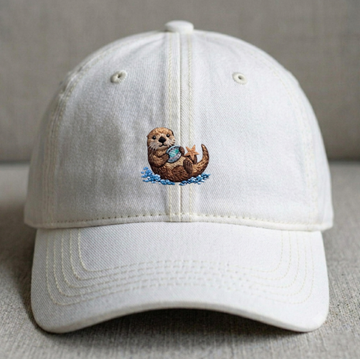 Embroidered Otter Hat, Coastal Animal HAT TR-0017