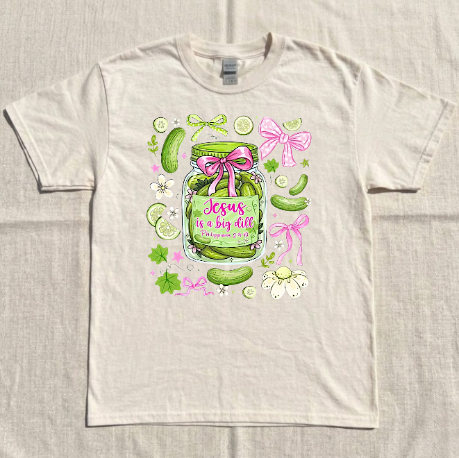 FUNNY CHRISTIAN PICKLES AND JESUS TEE, SALTY AND SAVED JESUS TEE BN-00115