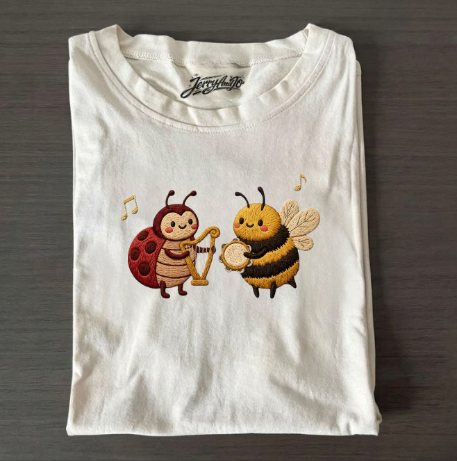 CUTE BEE LADDYBUG EMBROIDERED TEE BN-00026