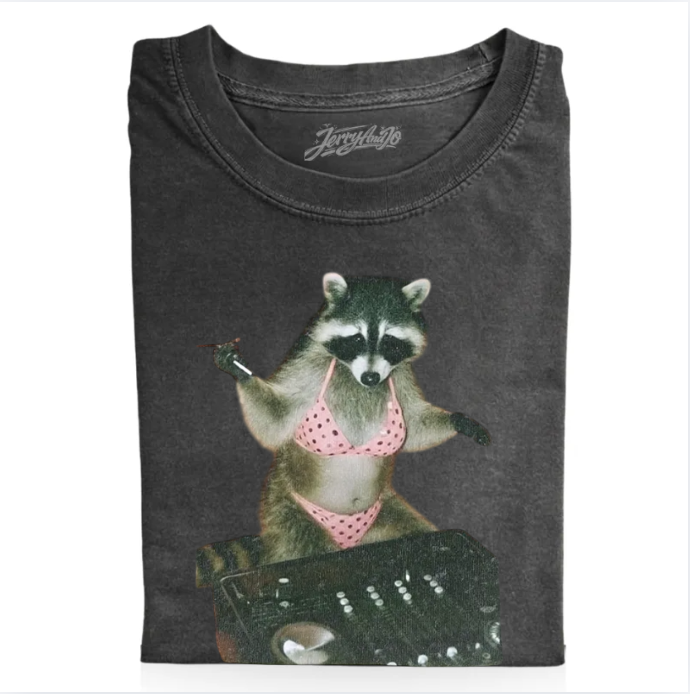 RACCOON PLAYING DJ SHIRT NN-0003