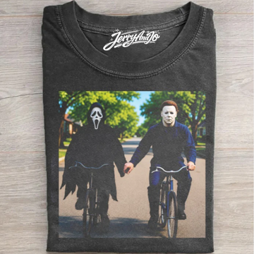 HORROR MOVIE BESTIES RIDING BIKES GRAPHIC SHIRT XIU-0114