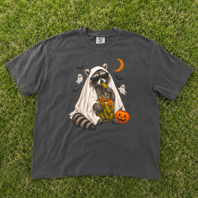 HALLOWEEN MAMA PICKLES TEE, RACCOON MOM TEE TEE BN-00246